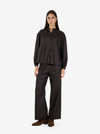 Camicia fresco lana marrone