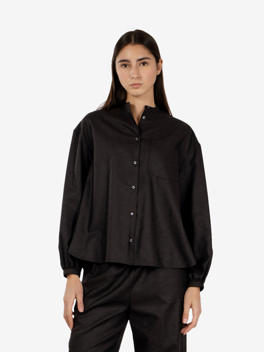 Camicia fresco lana marrone