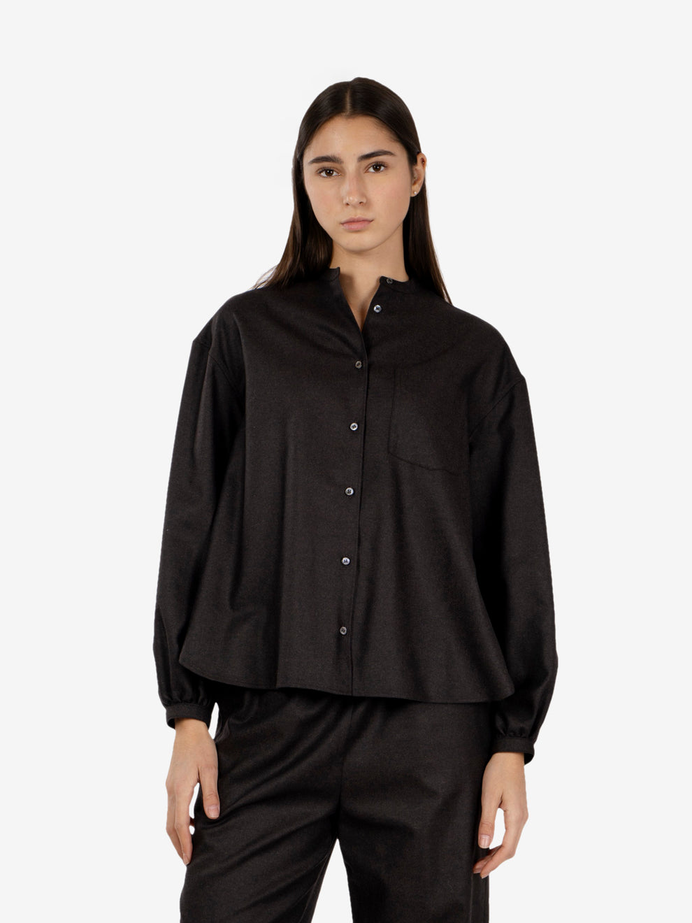 Camicia fresco lana marrone