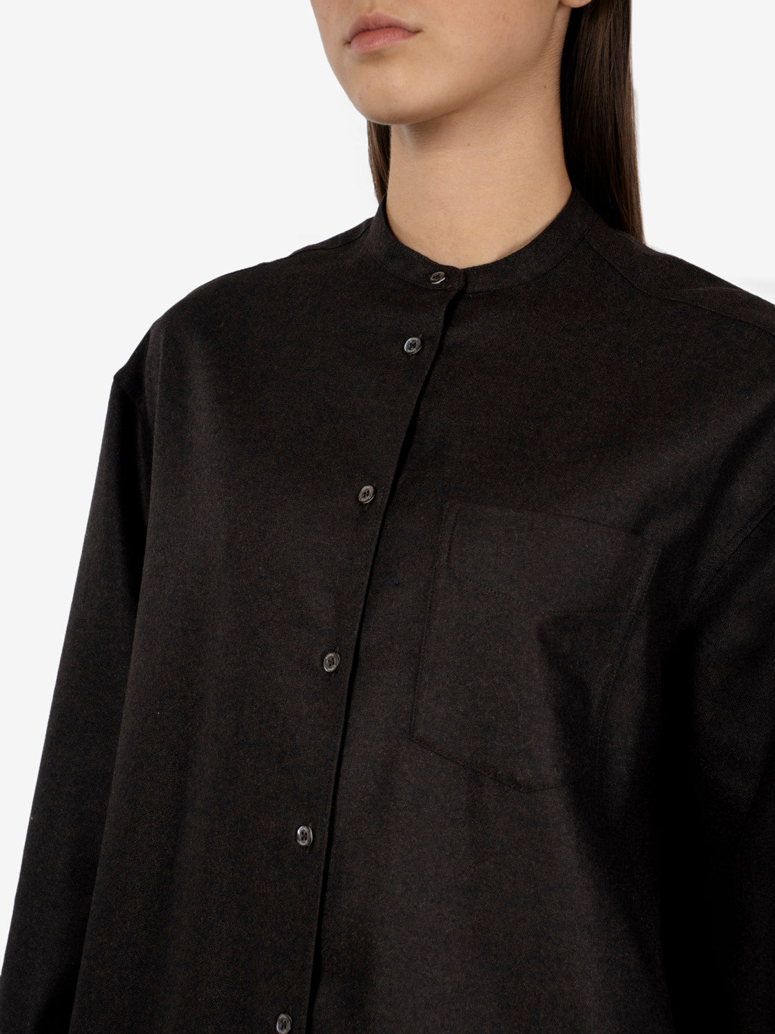Camicia fresco lana marrone