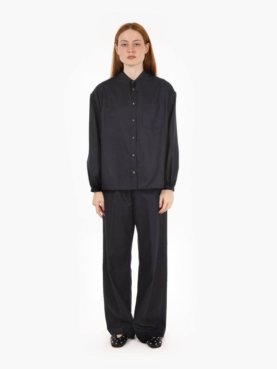 Fresh navy wool trousers