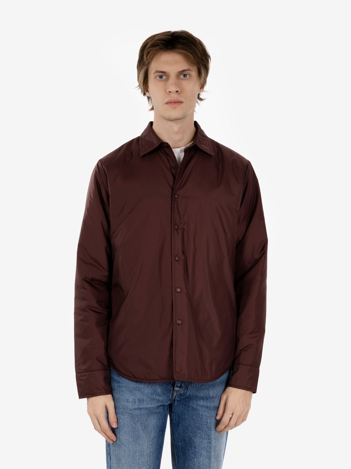 Burgundy nylon shirt