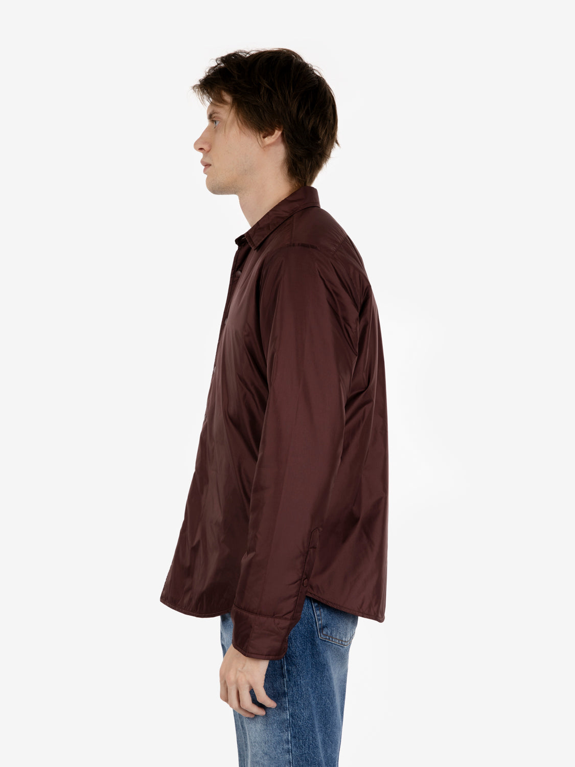 Burgundy nylon shirt