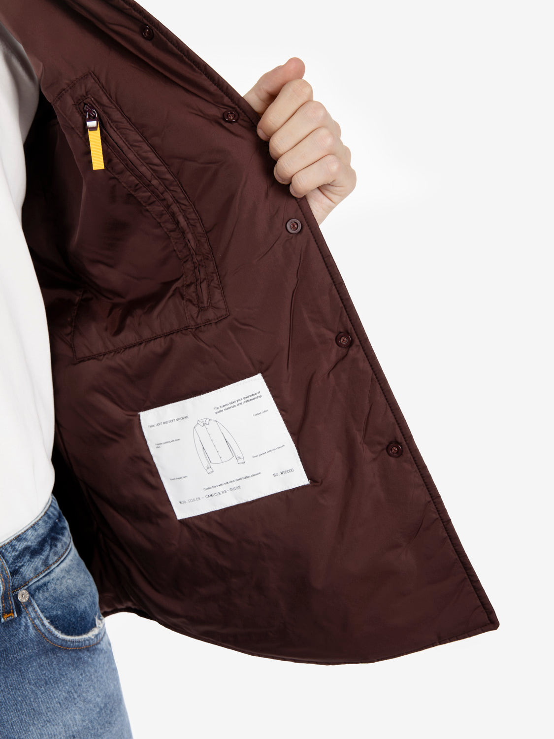 Burgundy nylon shirt