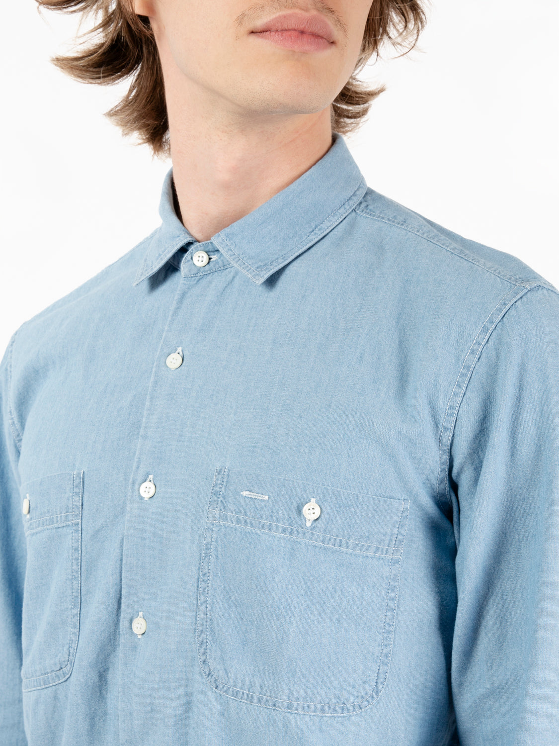 Camicia New slim denim chiaro