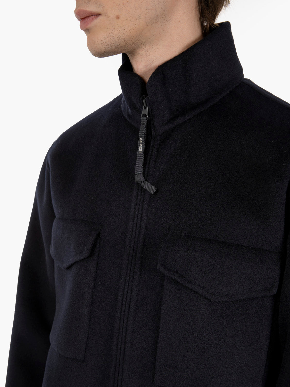 Short coat with navy zip