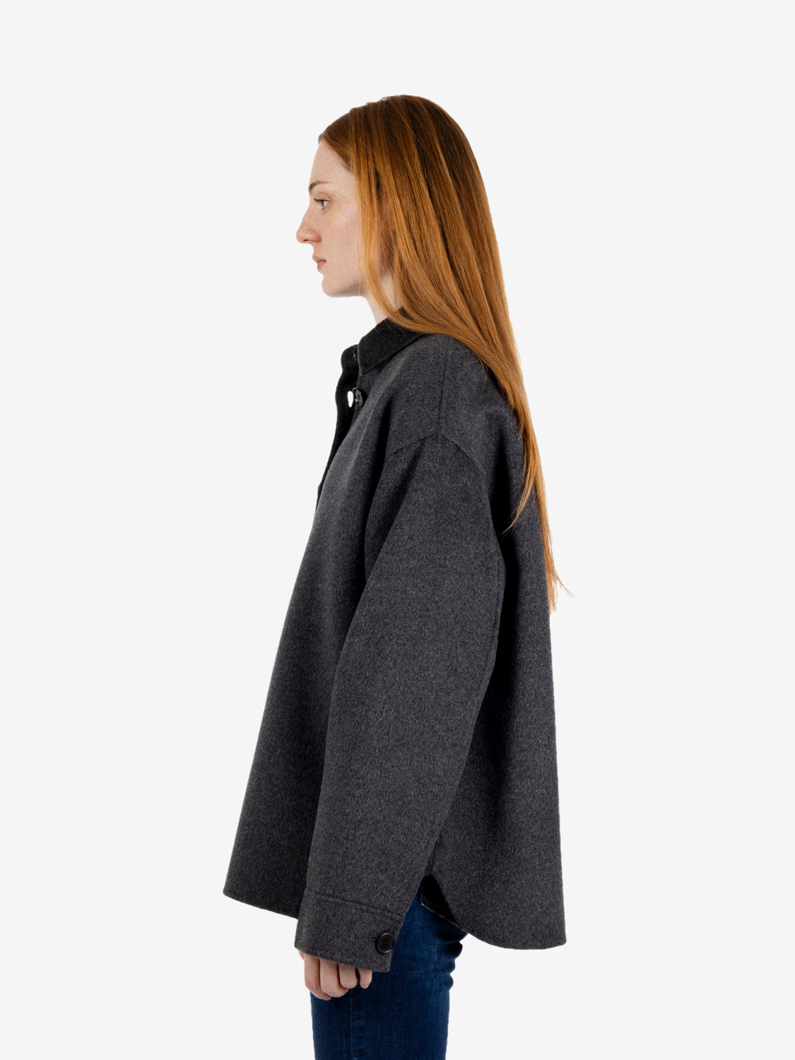 Cappotto corto in lana antracite