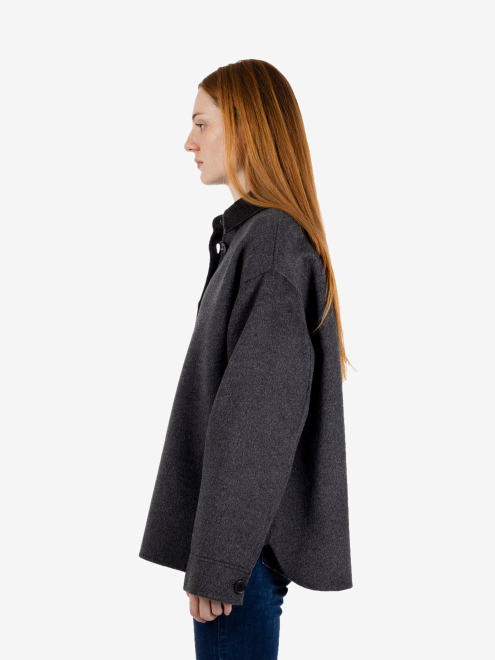 Cappotto corto in lana antracite