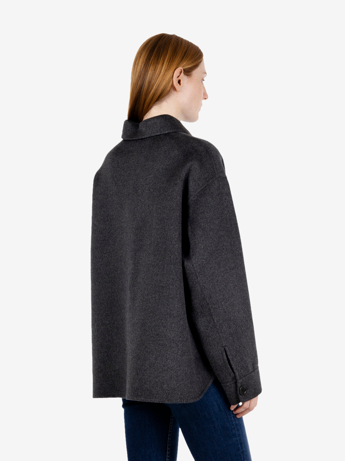 Cappotto corto in lana antracite