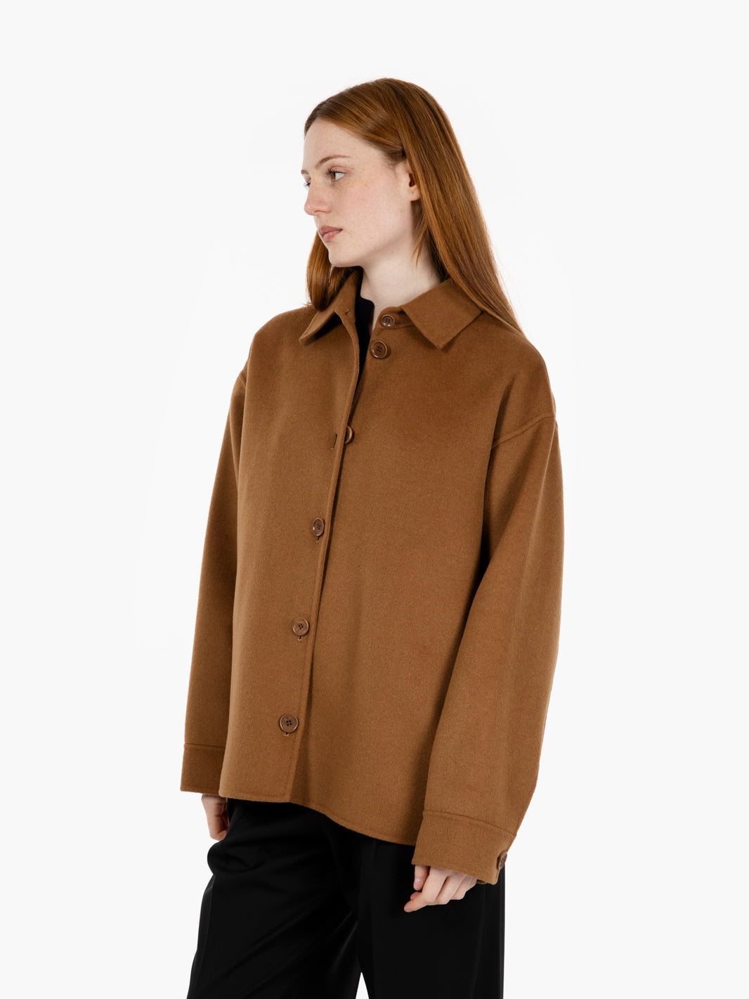 Cappotto corto in lana cammello