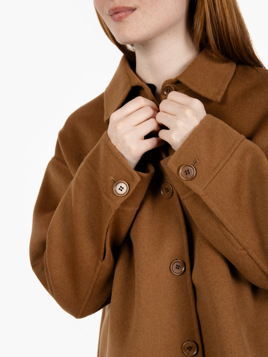 Cappotto corto in lana cammello