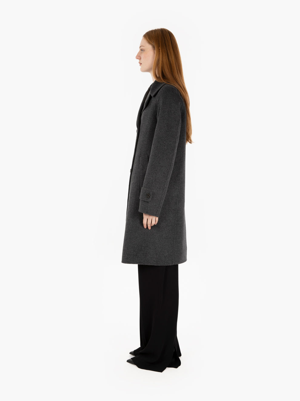 Anthracite double wool coat