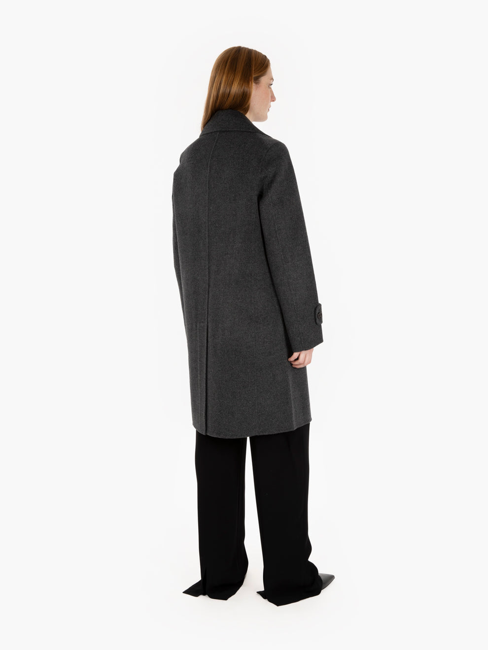 Anthracite double wool coat