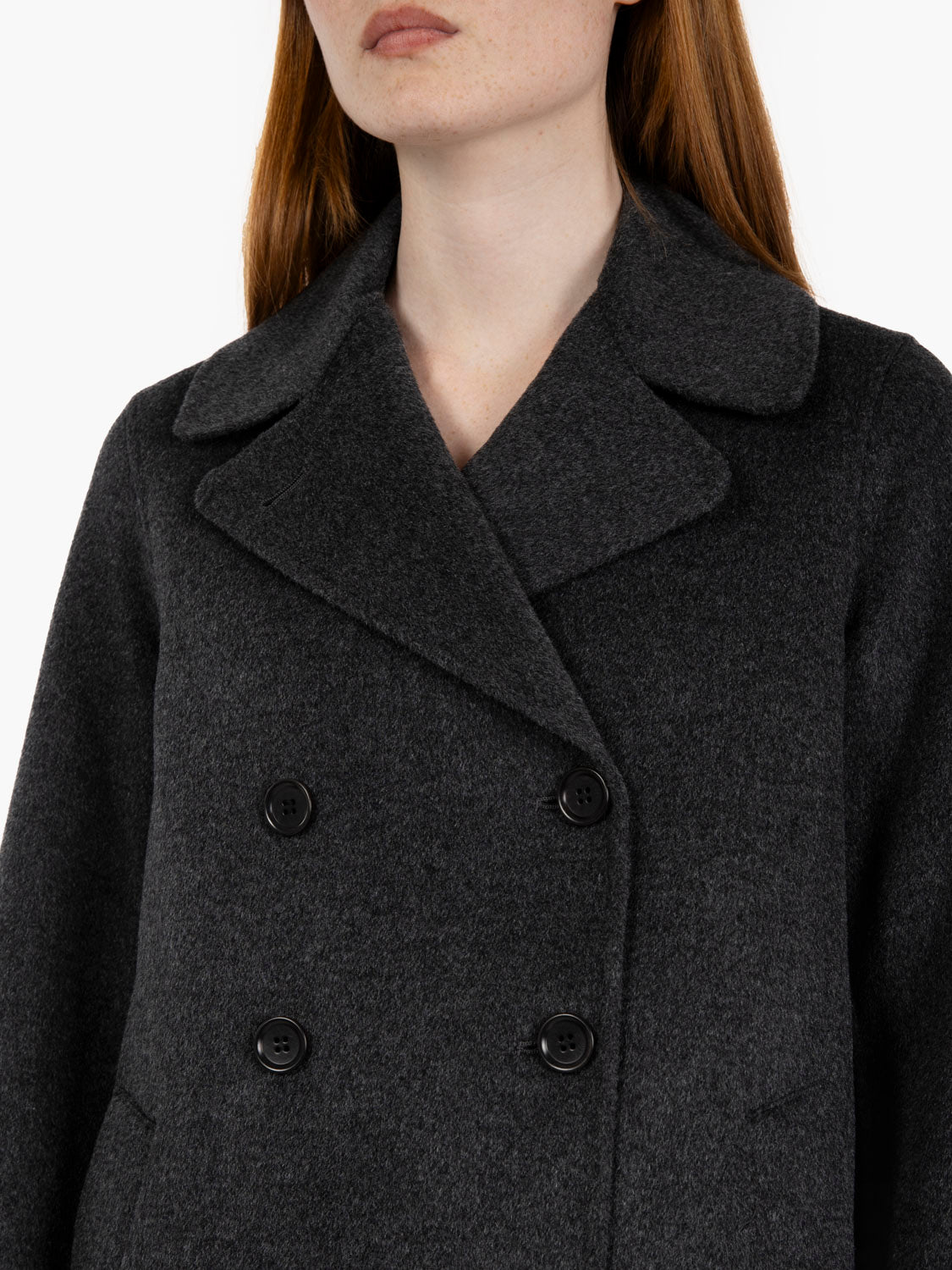 Anthracite double wool coat