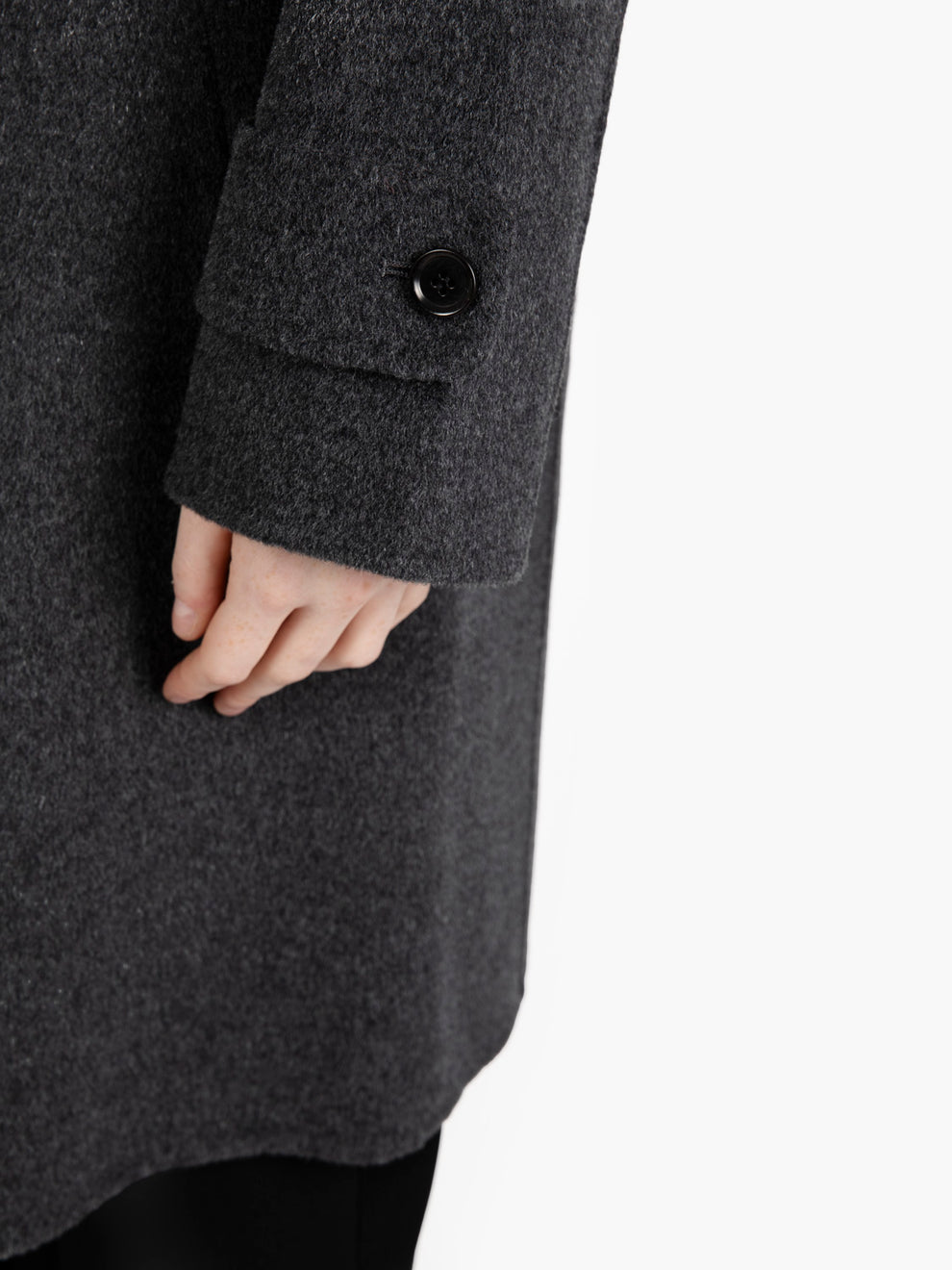 Anthracite double wool coat