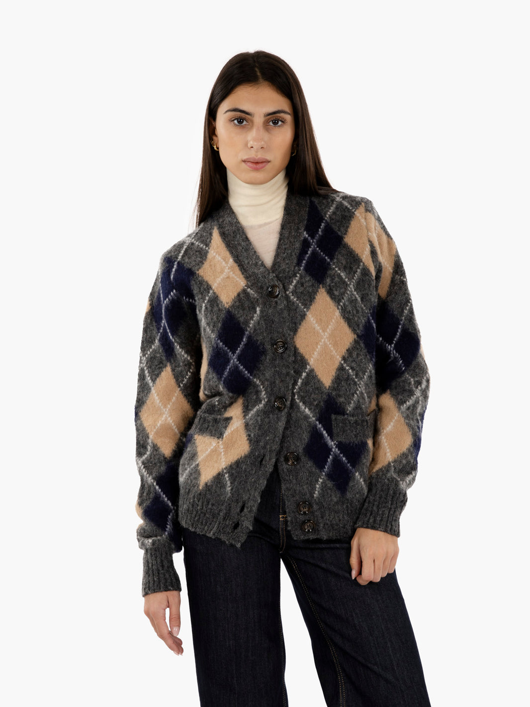 Gray diamond cardigan
