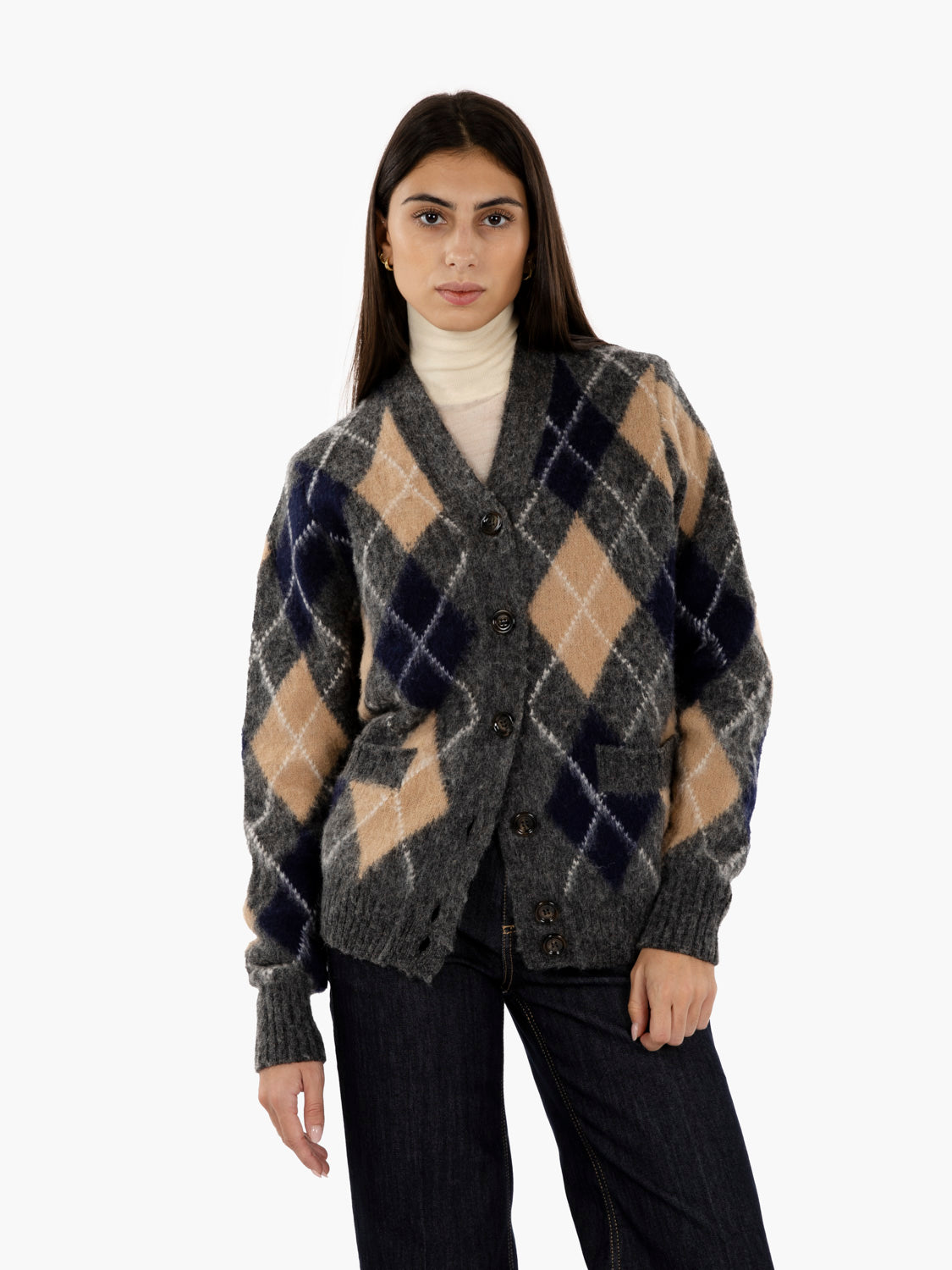 Gray diamond cardigan