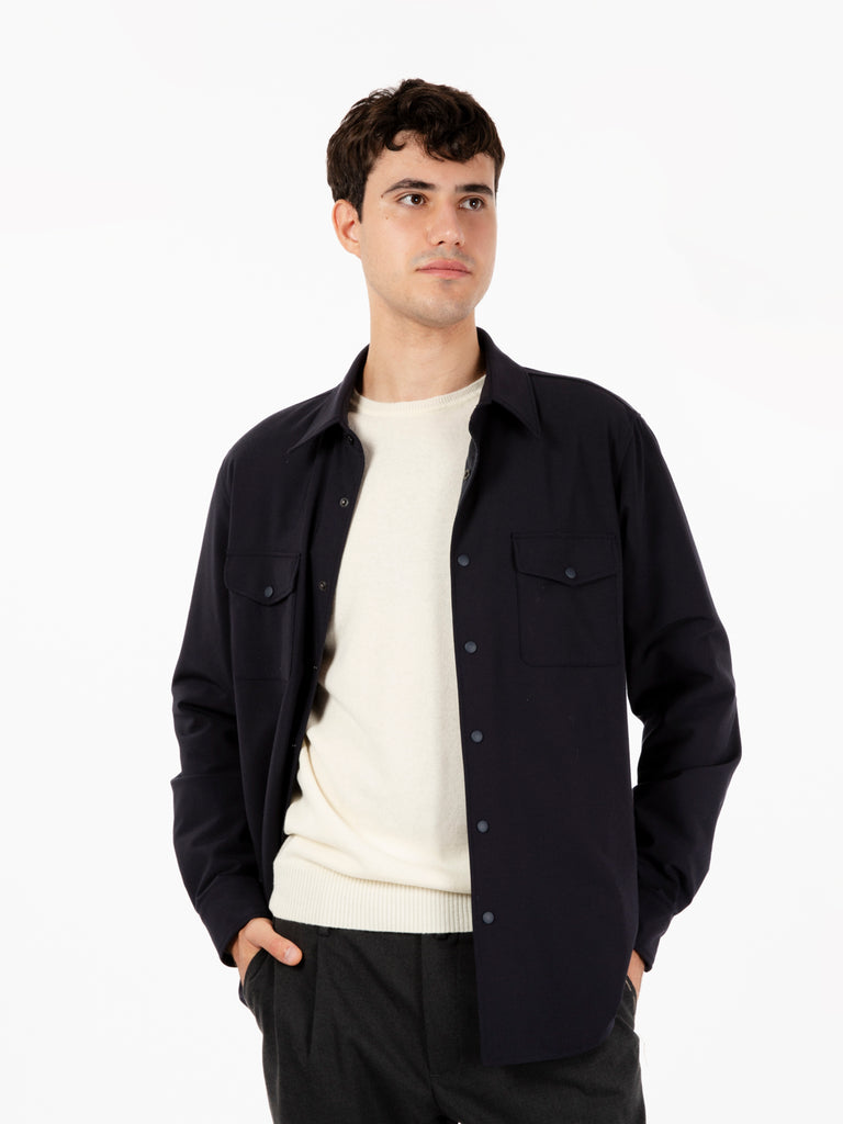 ASPESI - Giacca camicia doppia navy