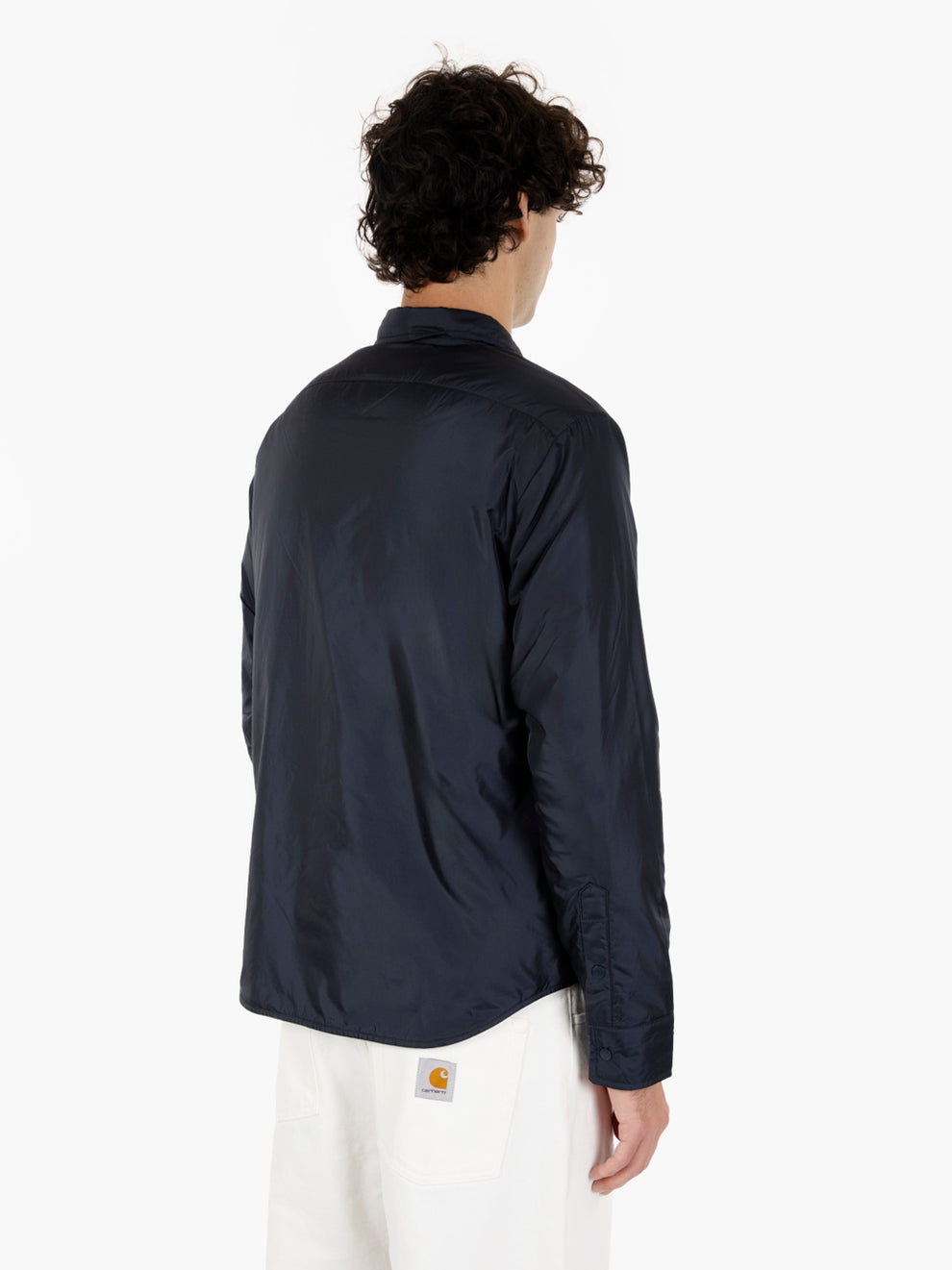 Navy Nylon Shirt Jacket