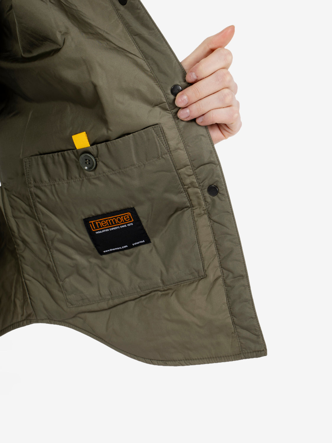 Giacca camicia in nylon oliva