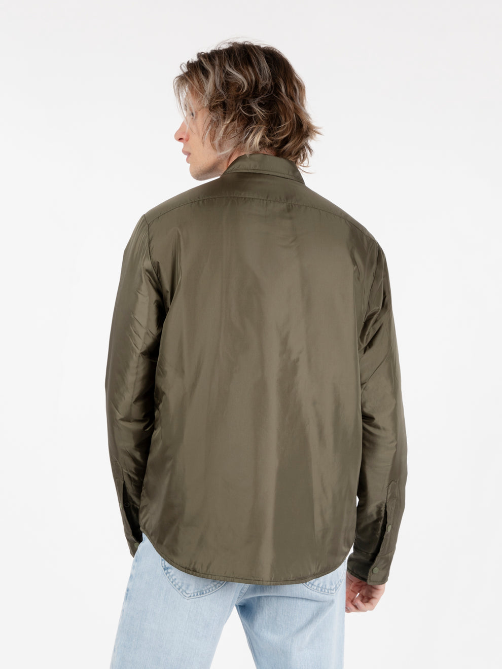 Giacca camicia in nylon salvia