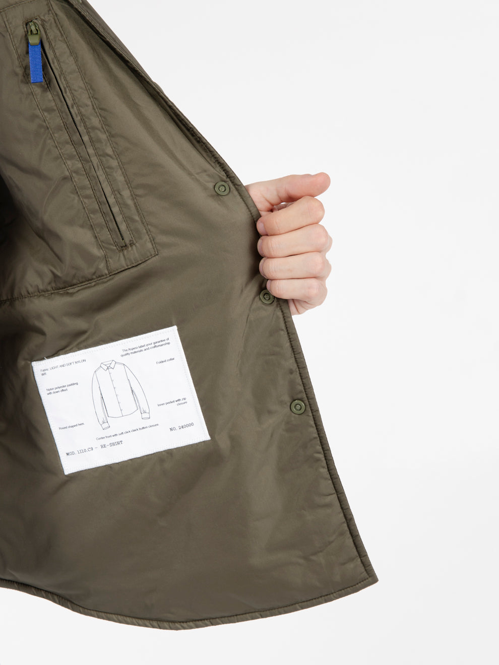 Giacca camicia in nylon salvia