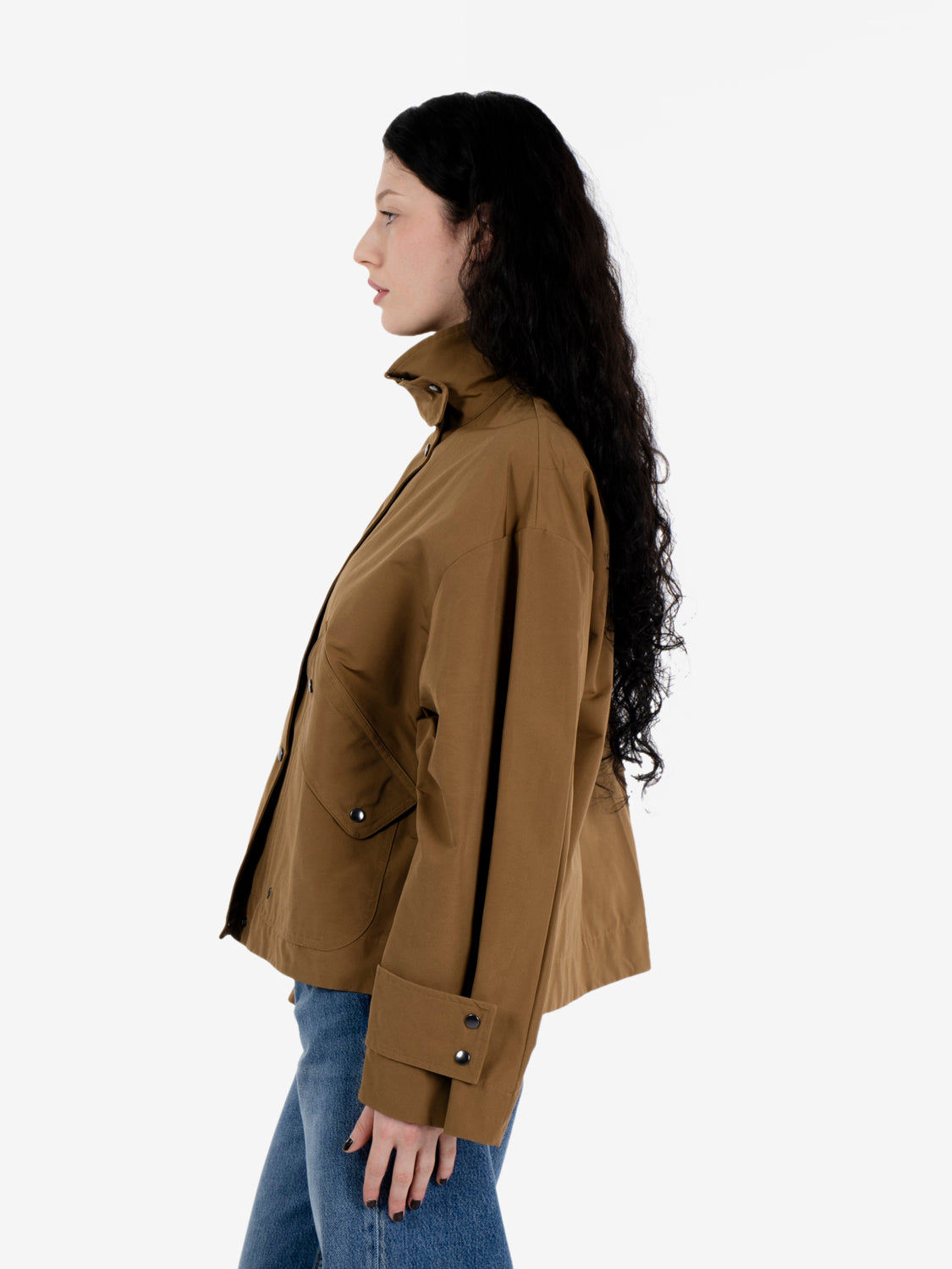 Giacca in tela di cotone tabacco