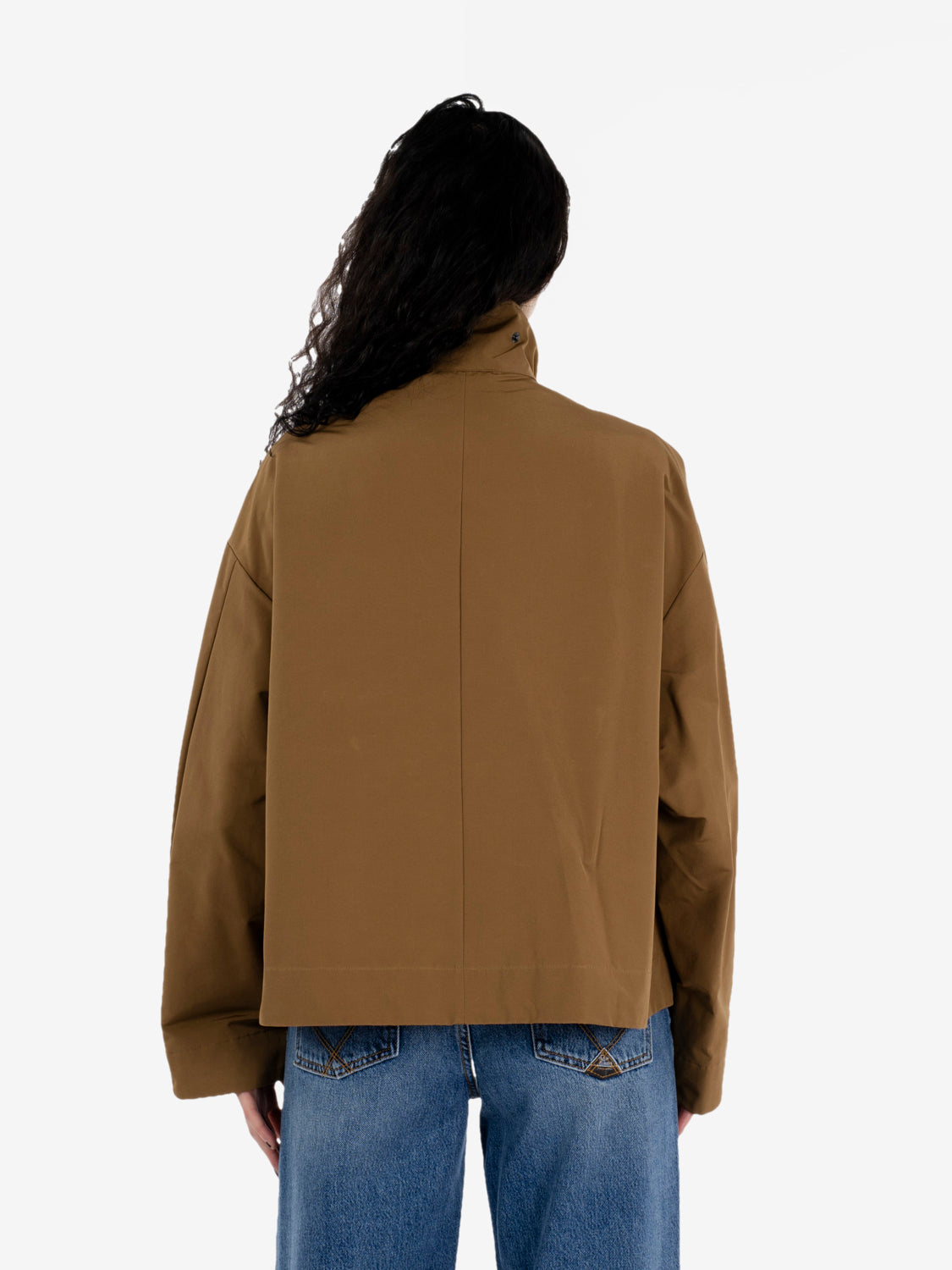 Giacca in tela di cotone tabacco