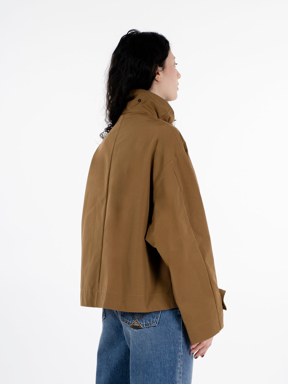 Giacca in tela di cotone tabacco