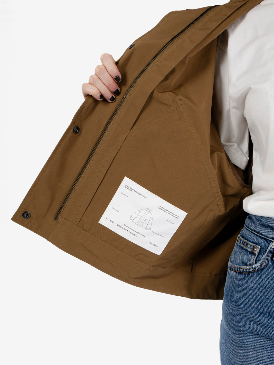 Giacca in tela di cotone tabacco