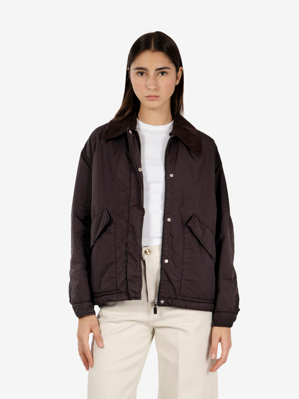 Brown hooded jacket