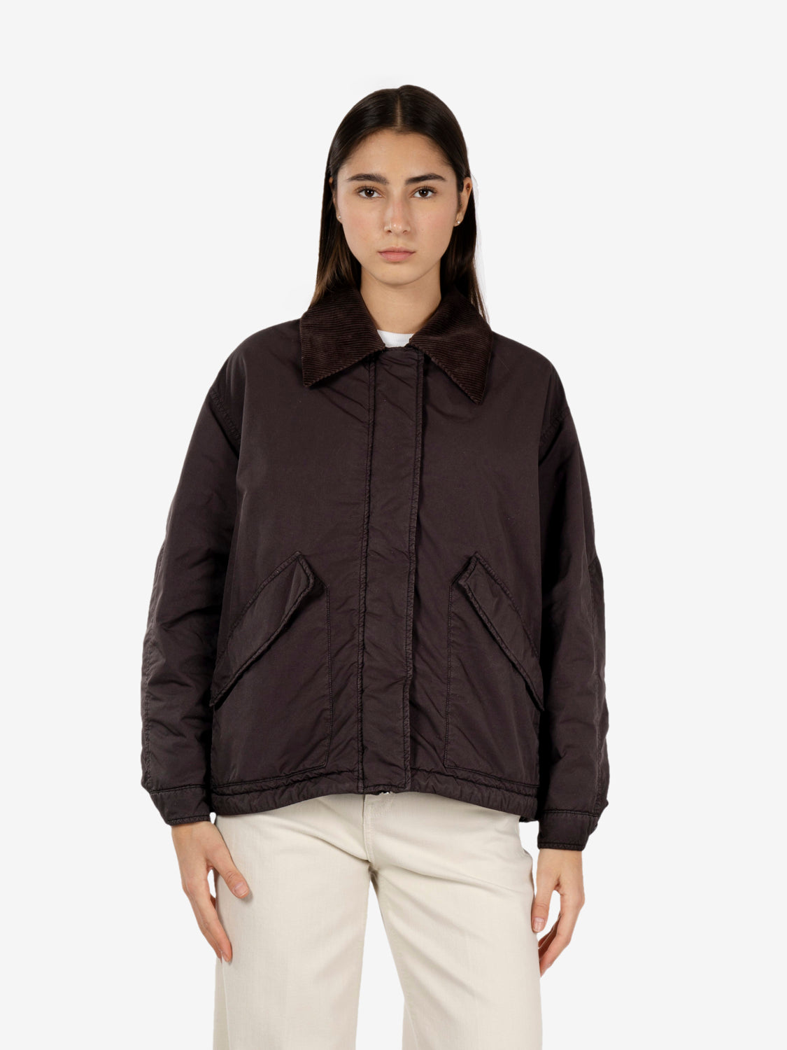 Brown hooded jacket