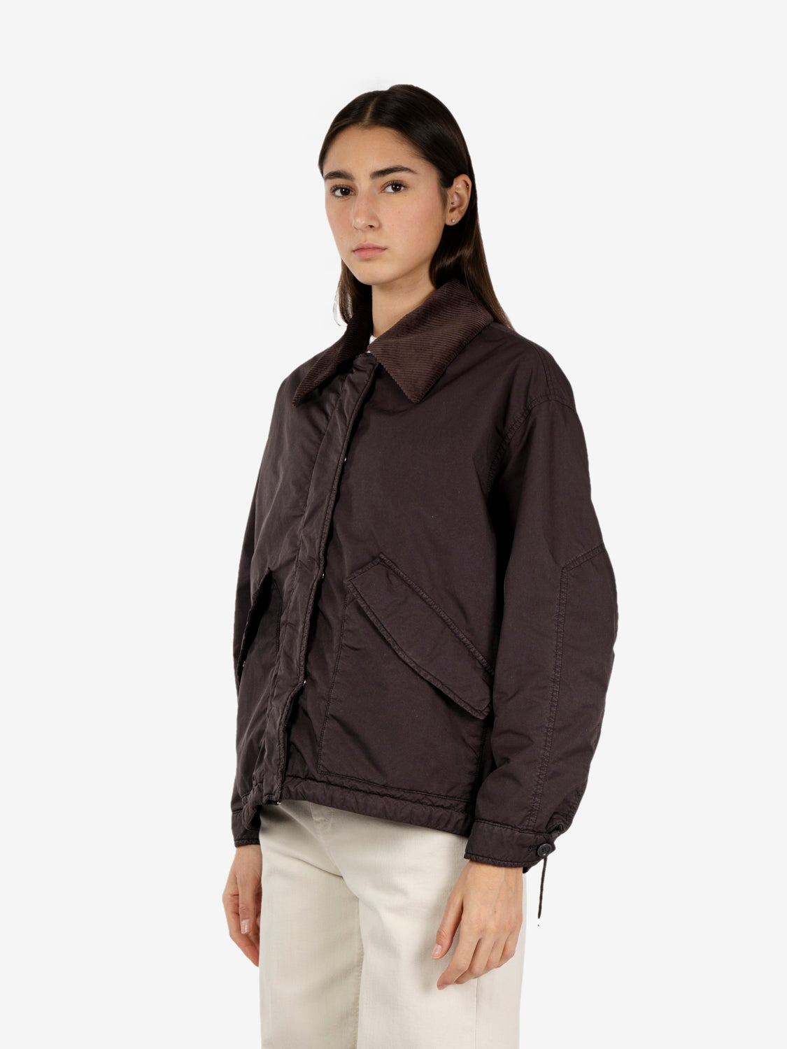 Brown hooded jacket