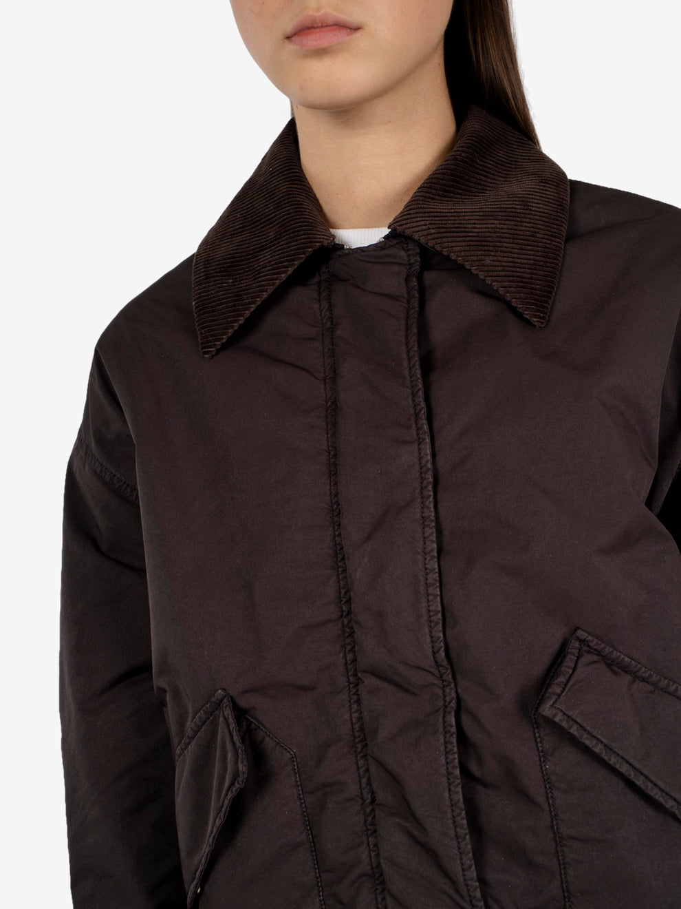 Brown hooded jacket