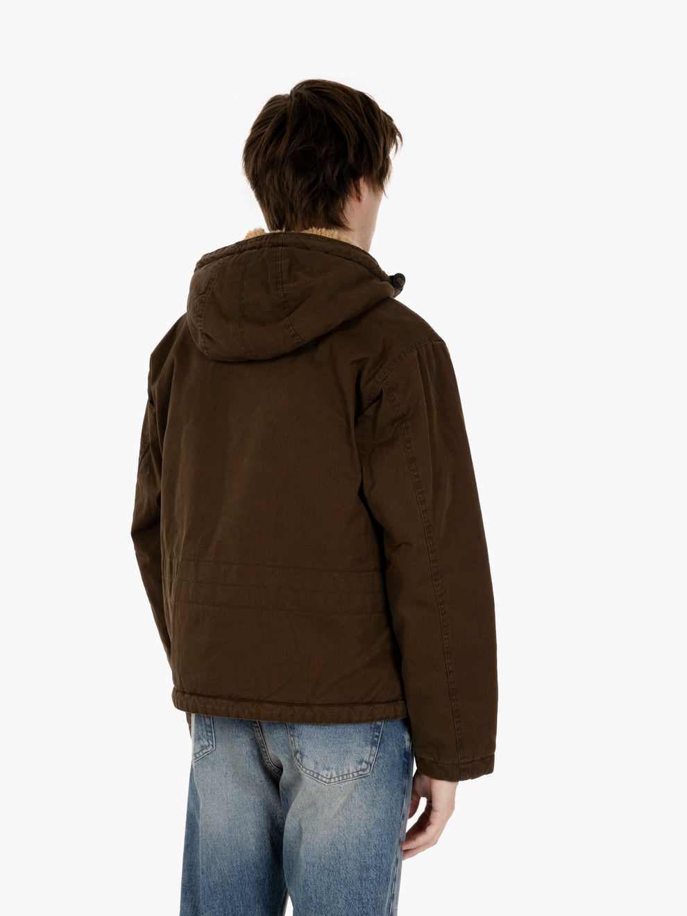 Jacket with green fur interior