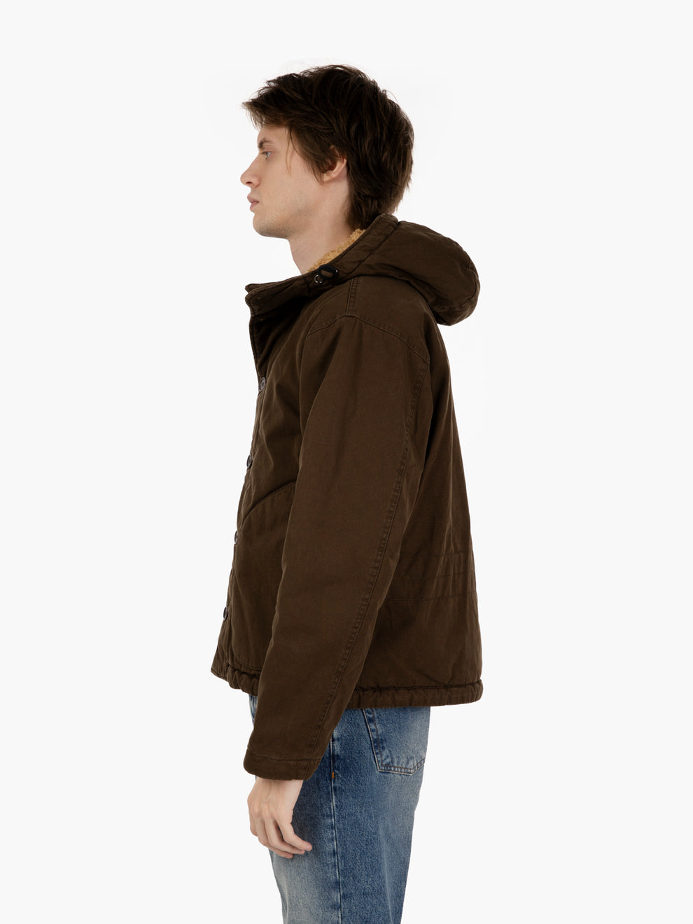 Jacket with green fur interior