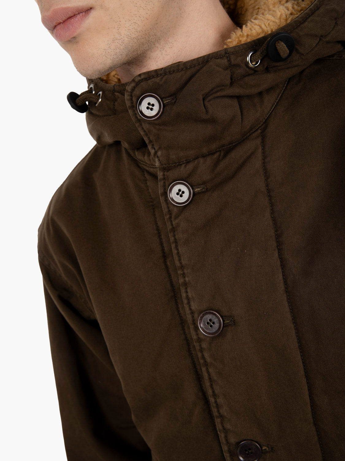 Jacket with green fur interior