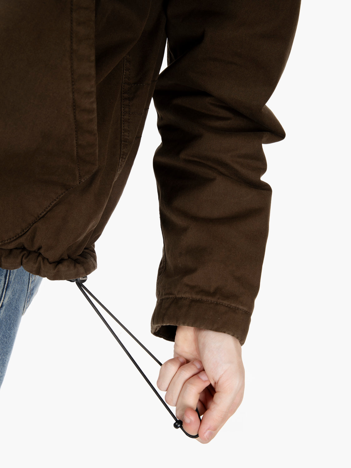 Jacket with green fur interior