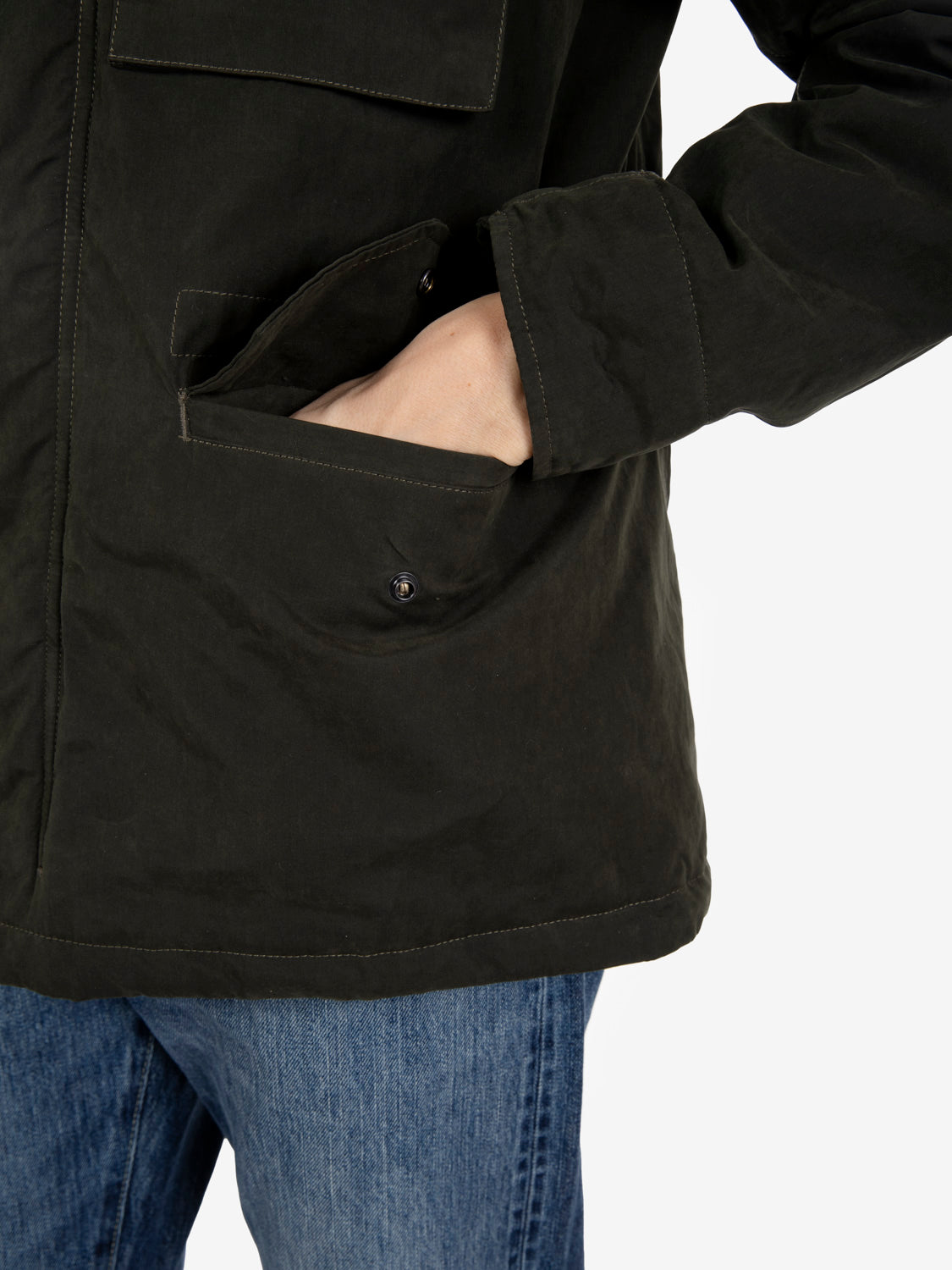 Green jacket with pockets