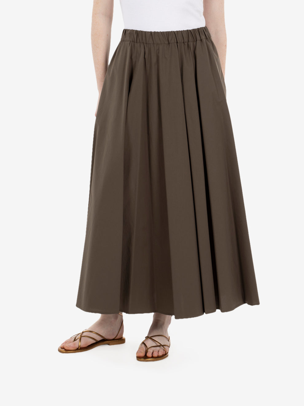Gonna midi in cotone militare
