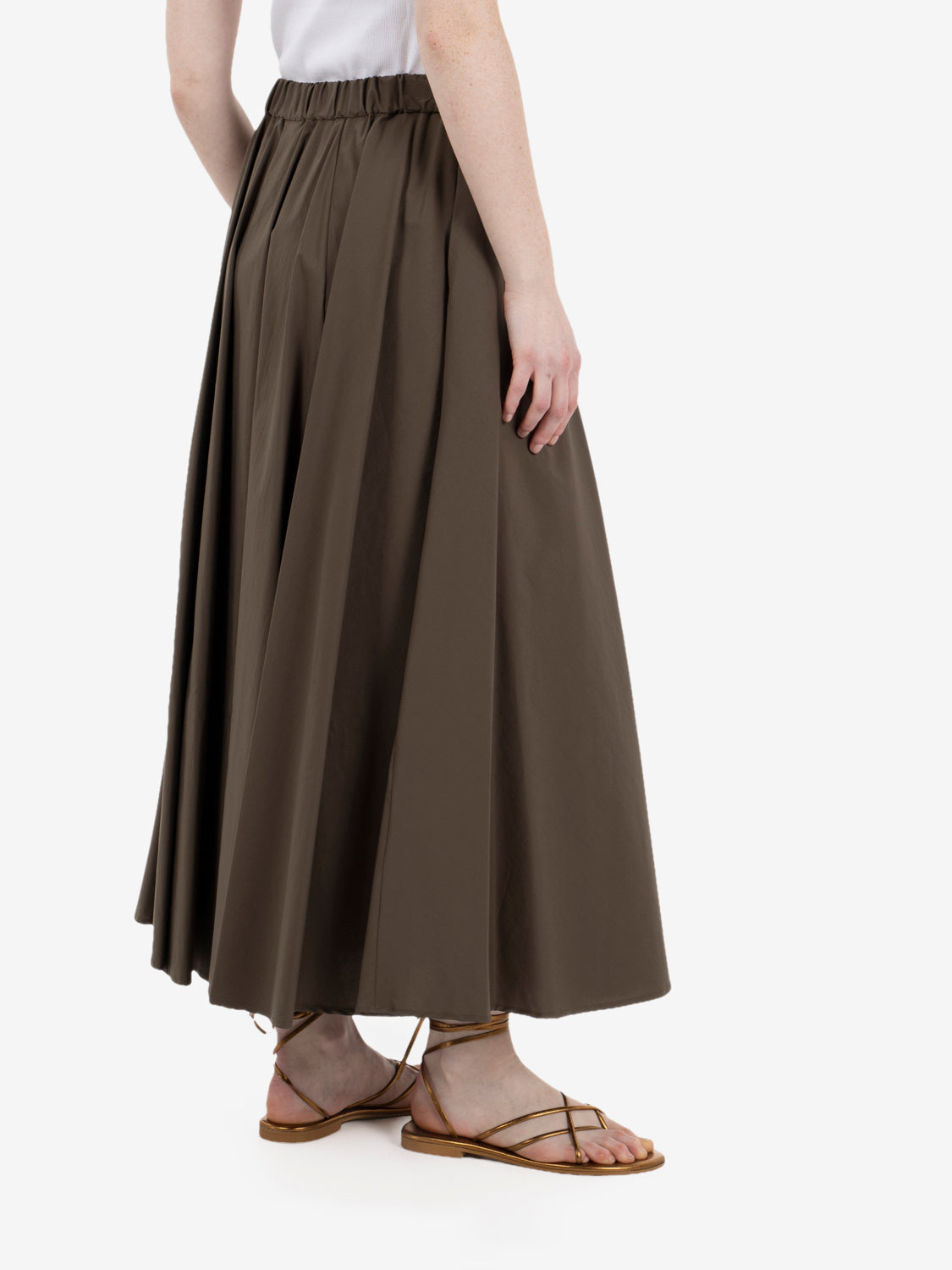Gonna midi in cotone militare