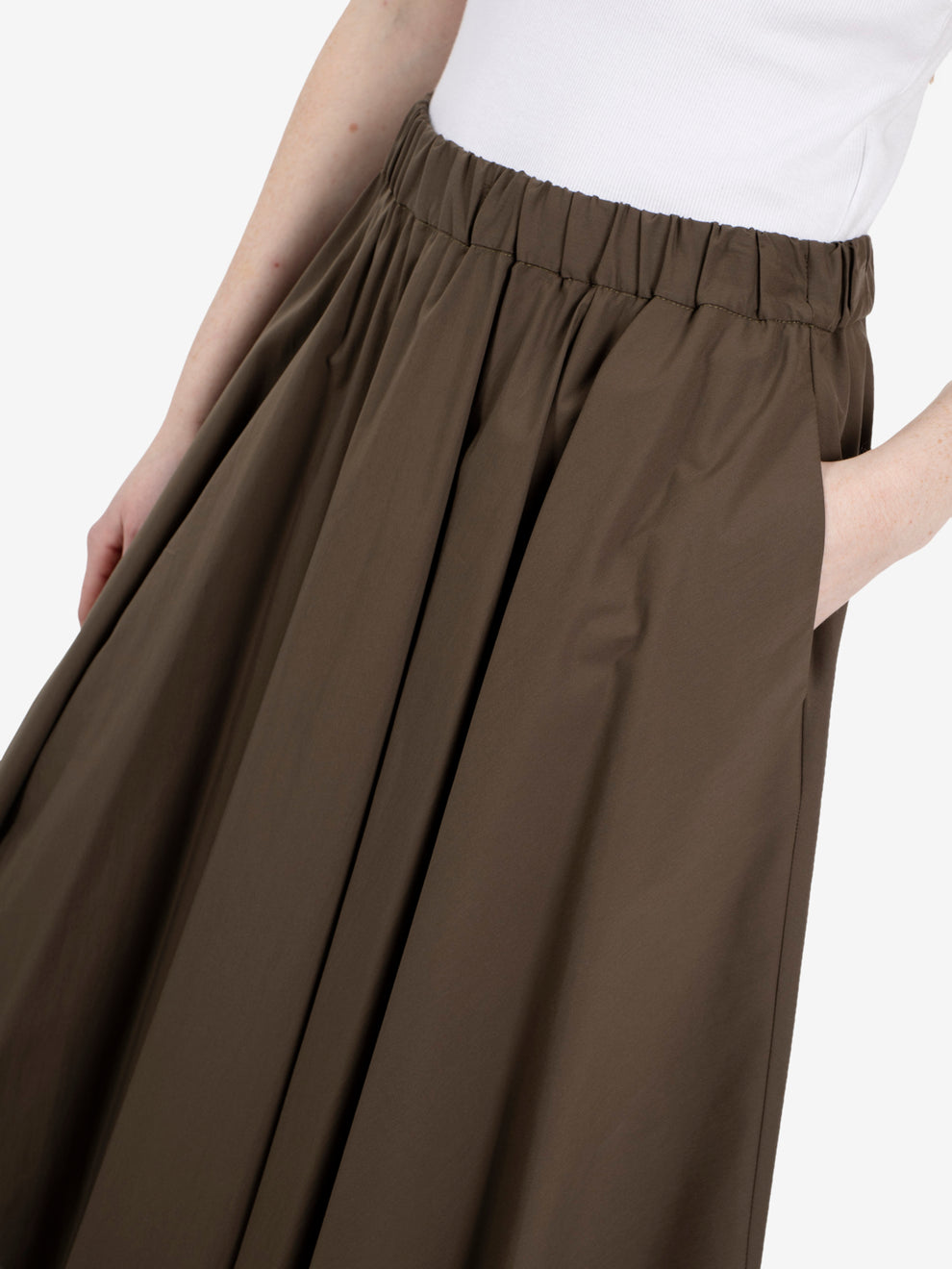 Gonna midi in cotone militare