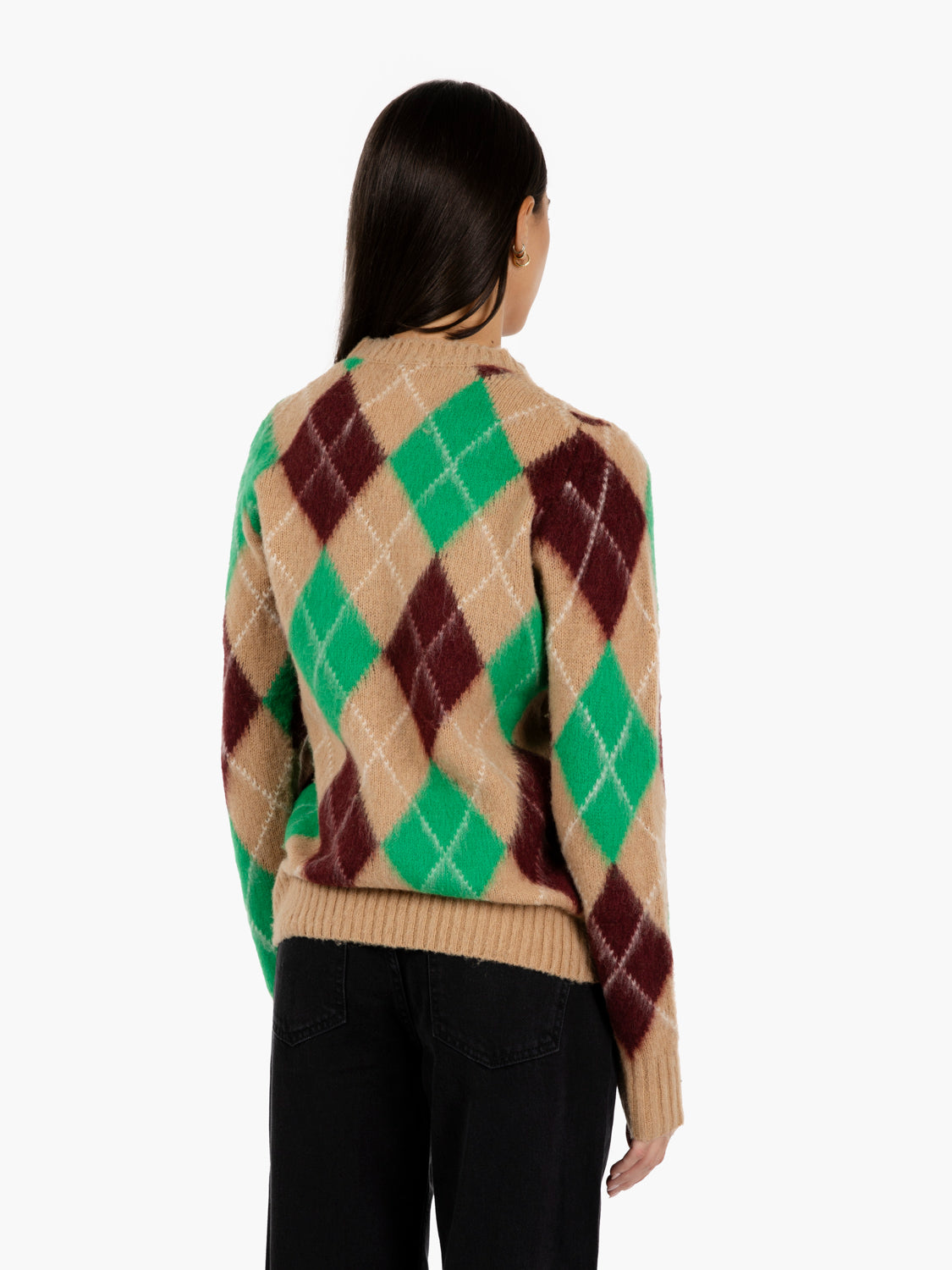 Camel argyle sweater