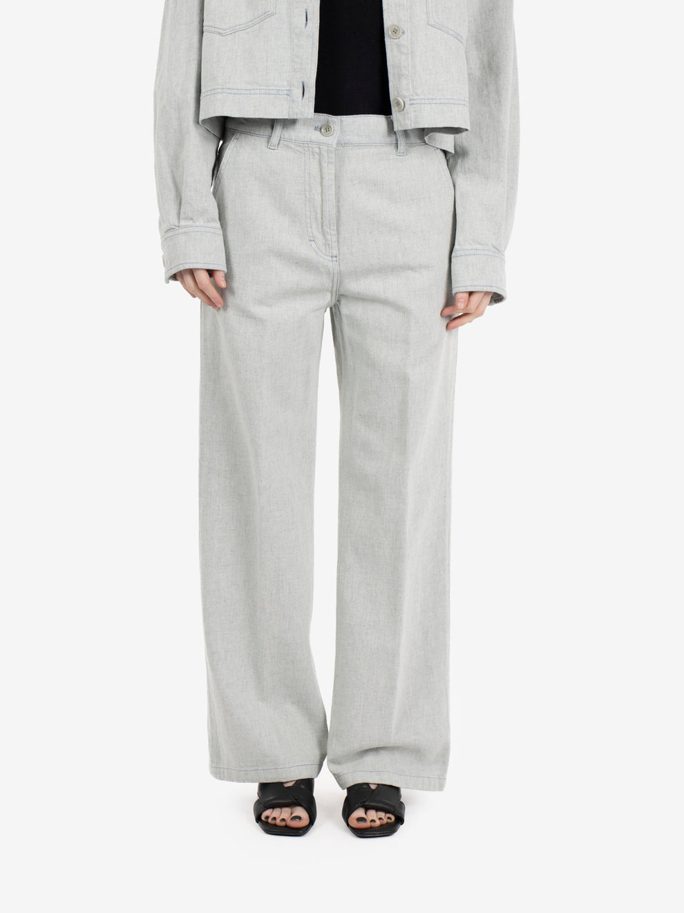 Pantaloni in denim sasso