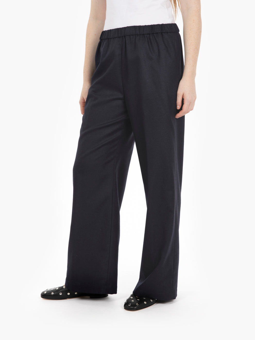 Fresh navy wool trousers