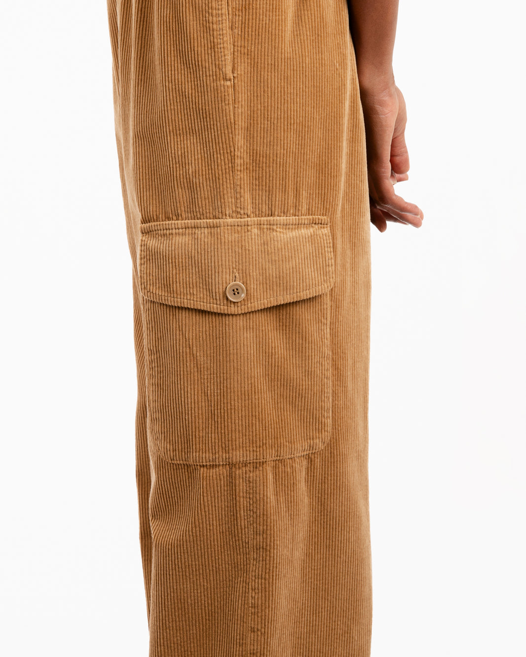 Pantaloni in velluto a coste con tasche cappuccino