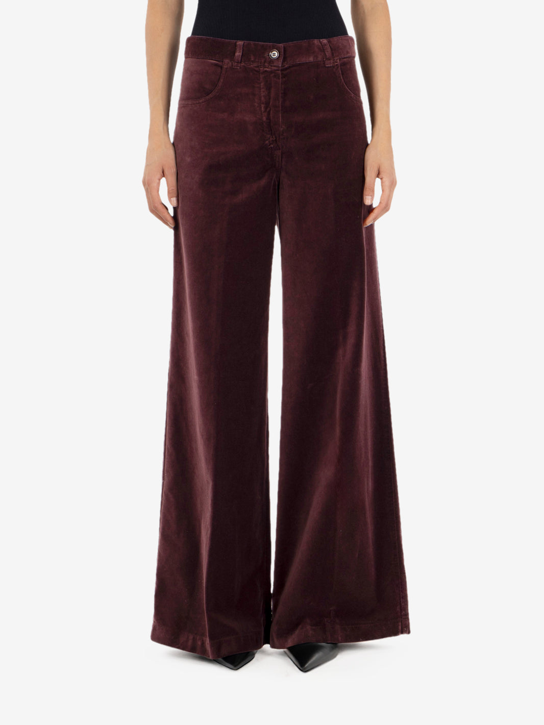 Pantaloni in velluto flare barbera