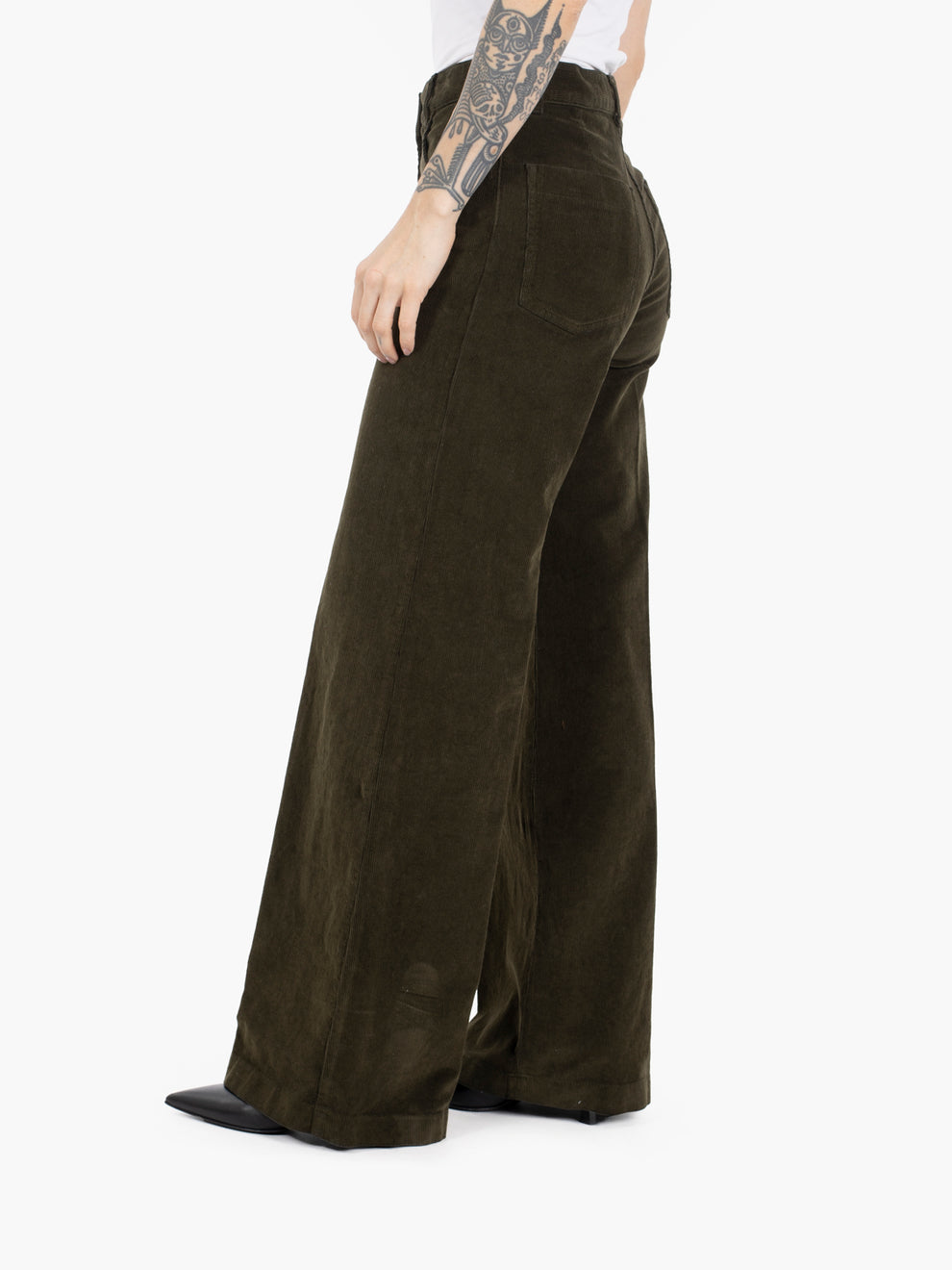 MILITARY VELVET PALAZZO PANTS G-0156-D578_85237