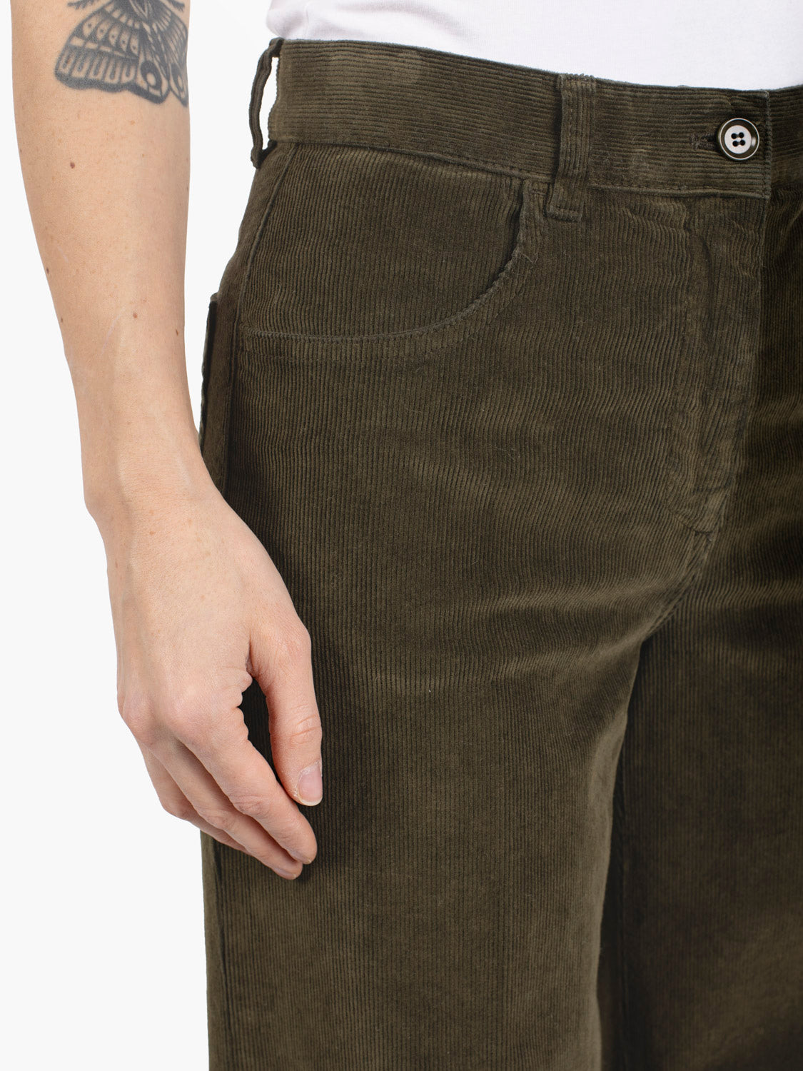 MILITARY VELVET PALAZZO PANTS G-0156-D578_85237