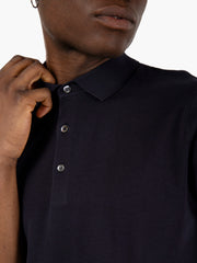 ASPESI - Polo a maniche corte in maglia navy